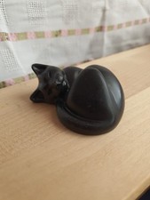 Sleeping Cat Sculpture signed