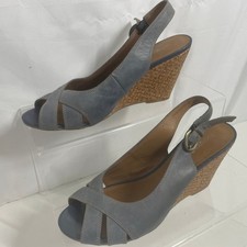 Footglove Grey Leather Wedge