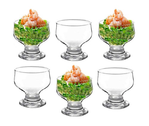 Glass prawn cocktail bowls - 6, x