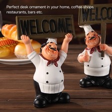 Resin Chef Figures Ornament Statue Model Crafts Decor Bar Coffee Shop (2)