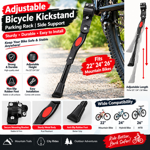 Bicycle kickstand adjustable - kickstand,