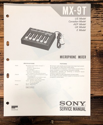 Sony mixer service - sony,
