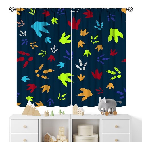 Dinosaur footprint curtains - dinosaur,