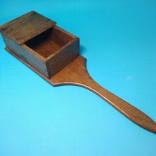 Vintage hand crafted wooden money collection box offertory church chapel