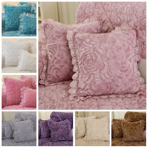 Floral faux fur throw - fur, pillow
