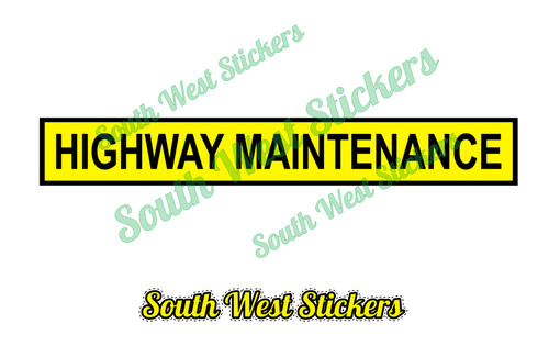 Highway maintenance sticker - highway,