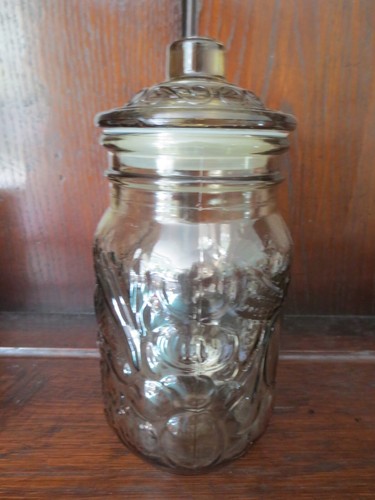 Smoked glass storage jar - smoked,