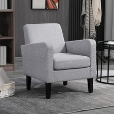Linen Modern-Curved Armchair