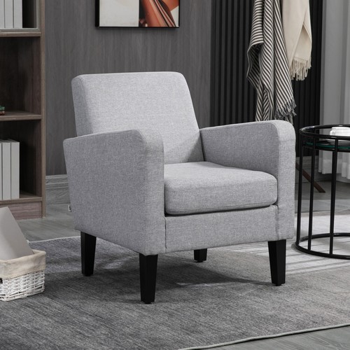 Linen modern curved armchair - linen, modern-curved