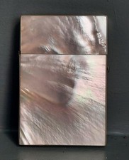 Exquisite Antique Mother of Pearl & Abalone Shell Card Case C 1840+