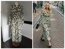 Zara Khaki Cream Floral Maxi