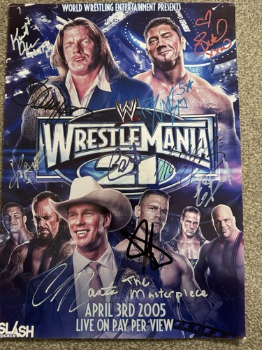 Wrestlemania signed poster - 21,