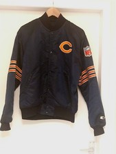 Chicago Bears NFL Pro Line Starter Satin Bomber Jacket L 80s Original