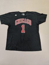 Adidas Chicago Bulls Derrick Rose Black T-Shirt NBA Graphic Tee XL