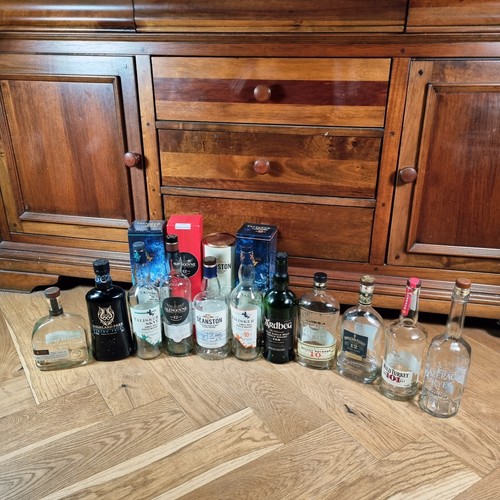 Empty whisky bottles rum - empty,