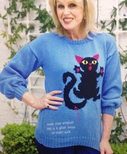 Ladies Novelty Halloween Cat Motif Jumper 4 Ply KNITTING PATTERN - Sizes 8-16