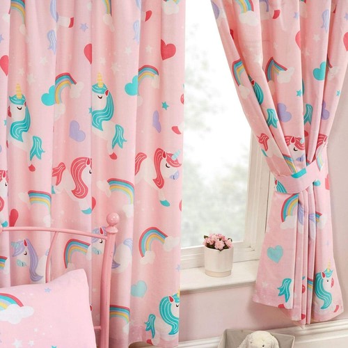 Pink unicorn curtains bedroom - unicorn,