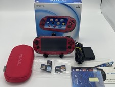 PS Vita Cosmic Red PCH 1000 Handheld Game Console w/Box and charger Japan Import