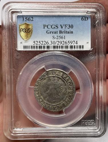 1562 elizabeth sixpence - 1562,