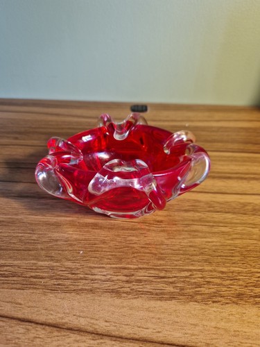 Vintage red clear murano glass - clear,