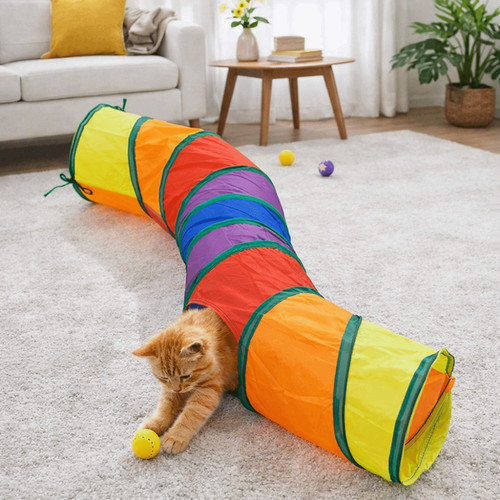 Foldable pet cat tunnel rabbit - foldable,