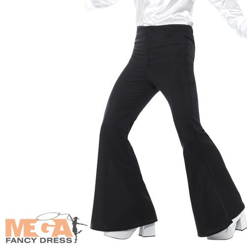 Black flared trousers - black, mens