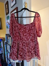 Torrid Blouse Pink Velvet
