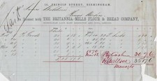In Account With Britannia Mills Flour & Bread Co 1869 Stamp Receipt Ref 32896