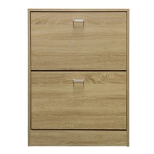 Lyon 2 Door Shoe Cabinet Shoe Rack Shoe Cupboard- Sonoma Oak Finish