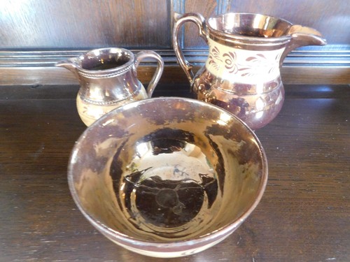 Vintage copper lustre - ware, jug