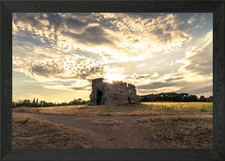 Old castle middle field Framed