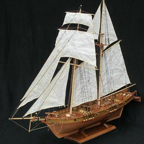 Handmade wooden sailboat ship - wooden,
