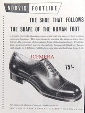 NORVIC Ltd. 'Footlike' Men's Shoes ADVERT : Small 1952 Print 670/74