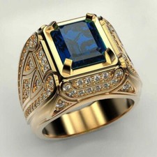 3Ct Emerald Cut Blue Sapphire