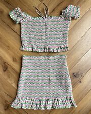 Zara Women’s Co Ord Set Two Piece Summer Holiday Set Top Size M Skirt Size S