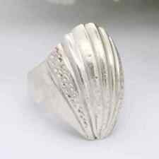 Vintage Sterling Silver Statement Ring 1989 - Chunky Armour Ring | UK - N 1/2
