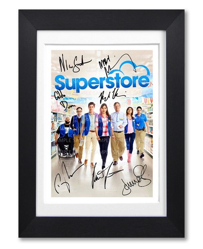 Superstore cast signed poster - superstore,