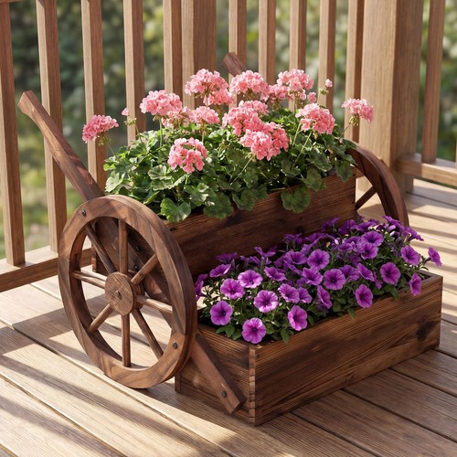 Tier rustic wood wagon - rustic,