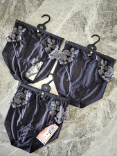 M&S Rosie Autograph Passion Flower Embroidery High Leg Knickers 3 Pack ~ Size 16
