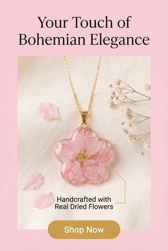 Handmade resin necklace - handmade,