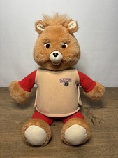 TEDDY RUXPIN bear 1992 with cassette The Airship talks sings Playskool 17" tall 
