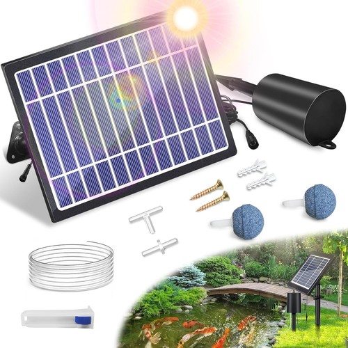 Solar pond aerator with - solar, air
