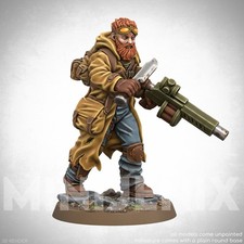 WASTELAND ZONE STALKER Sci-Fi DnD Soldier Unpainted Resin Tabletop Miniature C24
