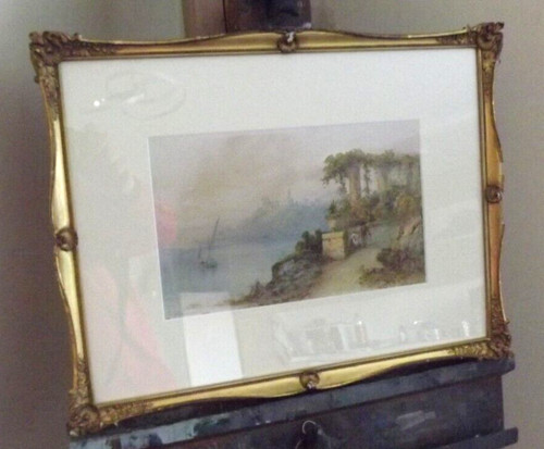 19thc antique watercolour - 19thc,