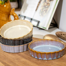 Set Of 4 Reactive Glaze Round
