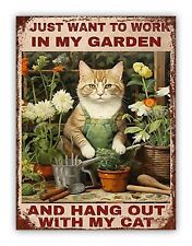 Funny Cat Aluminium Metal Sign