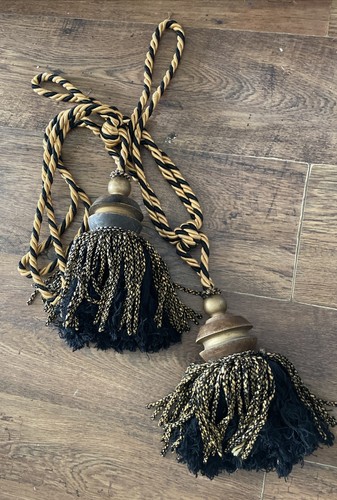 Large tassel curtain tiebacks - large,