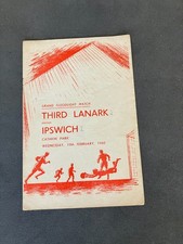 Third Lanark v Ipswich  10th Feb 1960  Floodlight Friendly Match