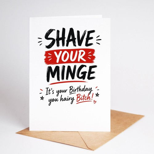 Funny birthday card - rude,