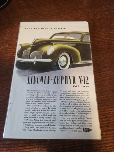 1938 lincoln zephyr v12 - zephyr, your